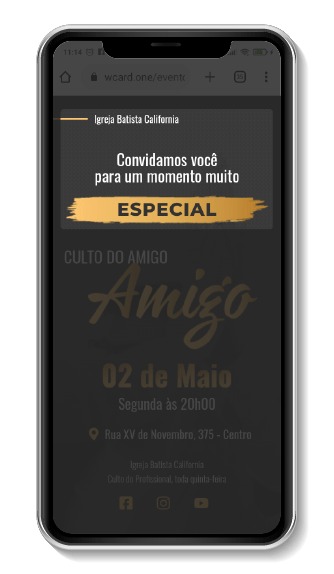 Culto do-amigo Evento Igreja WCard 1