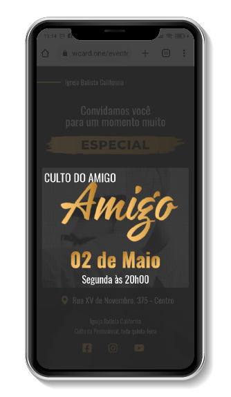 Culto do-amigo Evento Igreja WCard 2
