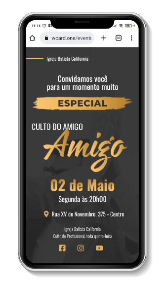 Culto do-amigo Evento Igreja WCard