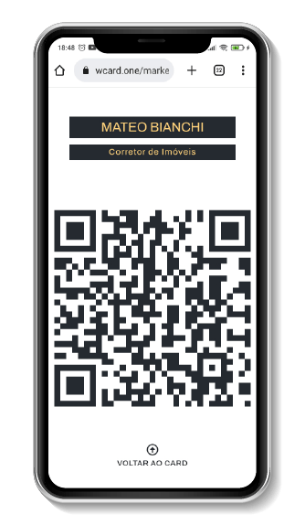 WCard Modelo Corretor de Imoveis QR Code Marketing Pessoal